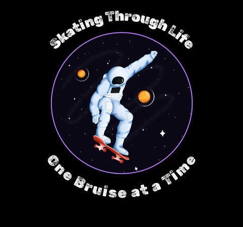Skating Through Life One Bruise at a Time T - Shirt (Black)