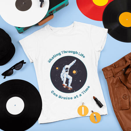 Skating Through Life One Bruise at a Time T - Shirt (White)