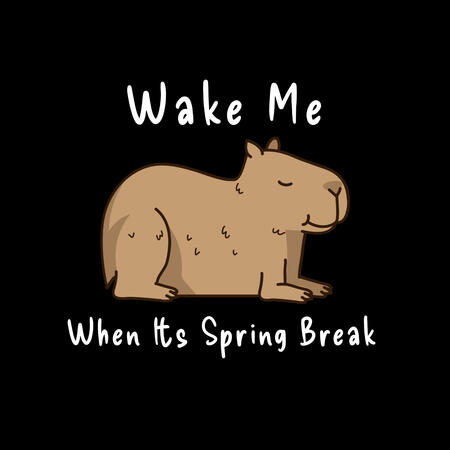 Wake Me When Its Spring Break Apparel Design (Black)