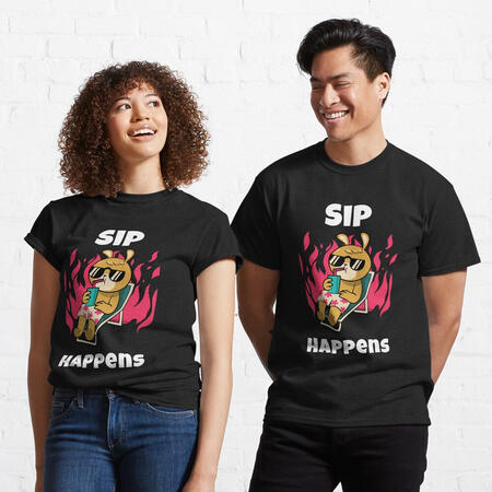 Sip Happens Funny Cute Springtime Apparel Design