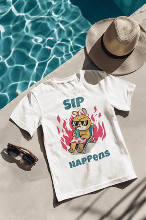 Sip Happens Funny Cute Springtime Apparel Design